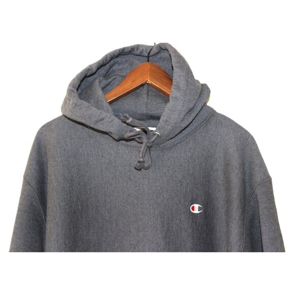 CHAMPION Reverse Weave Hoodie Granite Heather Pullover Sweatshirt - Picture 3 of 12